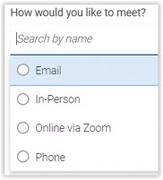 Screenshot for scheduling appointment