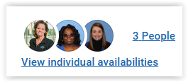 Screenshot of 3 profile pictures with a link for "View individual availabilities"